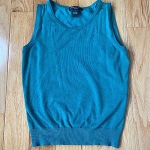 Teal Silk Sleeveless Blouse Size P